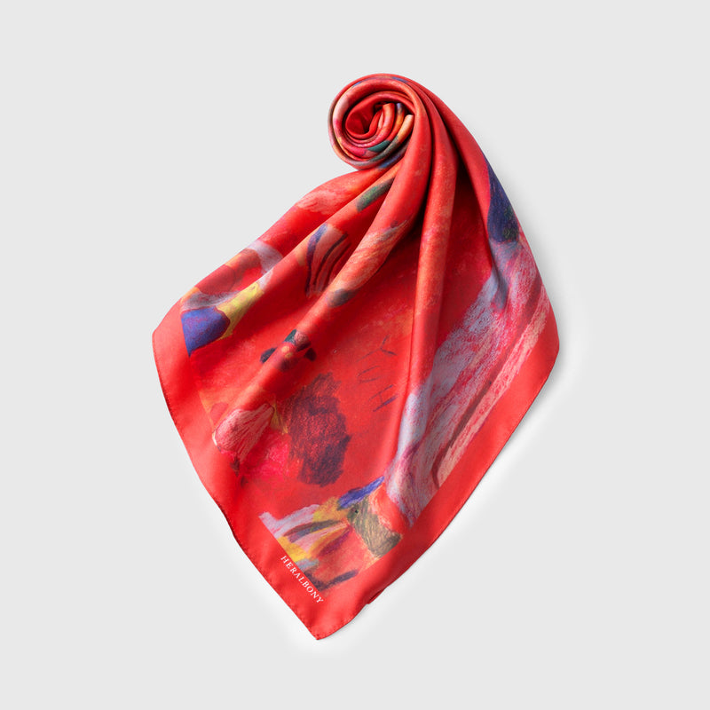 シルクスカーフ「りんごのブーケ」