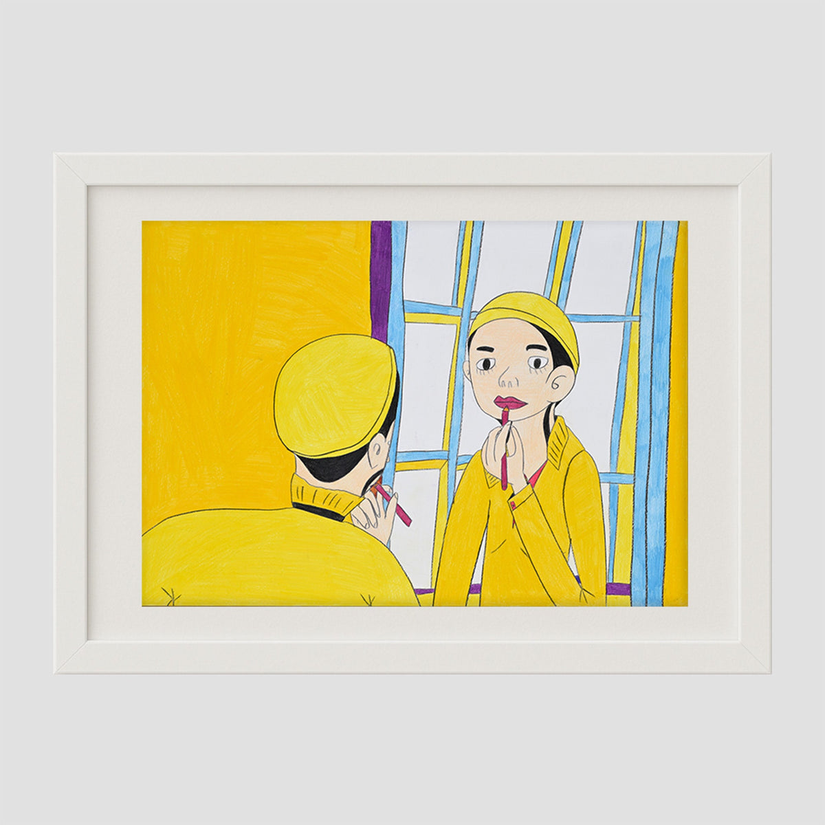 18㎝角「夏雲と田んぼ道　１」油彩・原画・アートパネル・S0 原画・18㎝角「夏雲と田んぼ道 1」油彩・アートパネル・S0