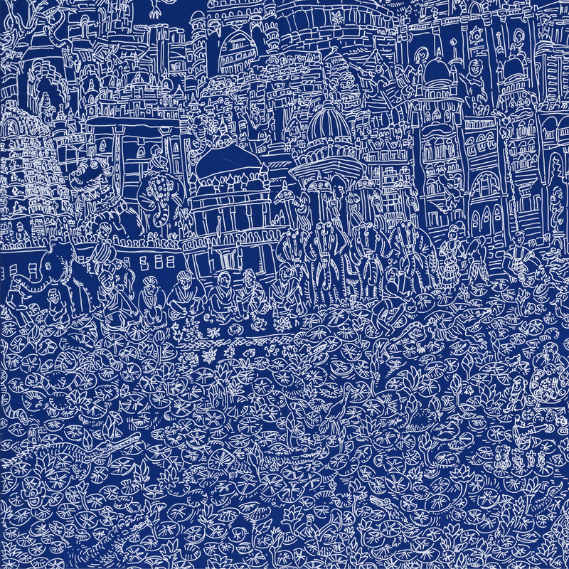 ￥「南インド(青) 」原画作品Shu Toriyama