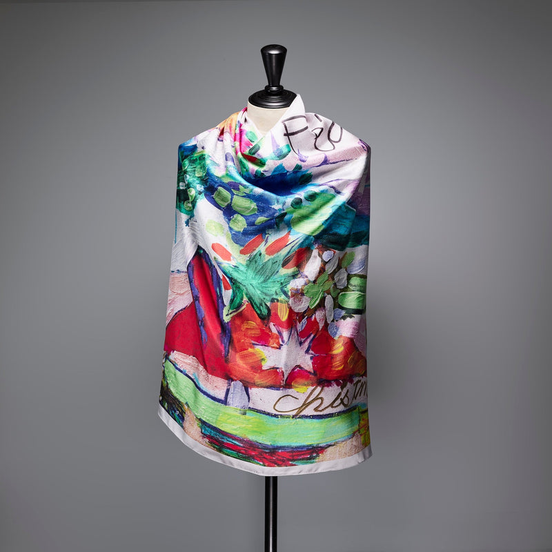 [Pre-order item | Delivery early to mid-November] Silk scarf "Christmas Tree"