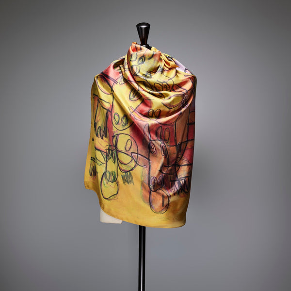 [Pre-order item | Delivery early to mid-November] Silk scarf "Cow"