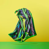 [Pre-order item | Delivery early to mid-November] Silk scarf "Forest Path - Blue Forest"