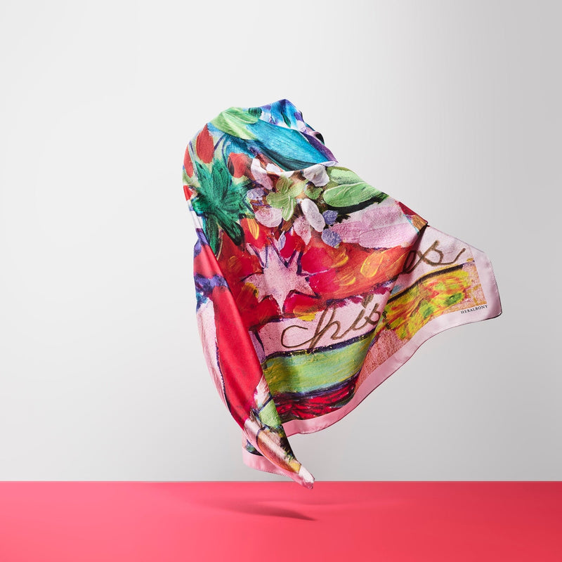 [Pre-order item | Delivery early to mid-November] Silk scarf "Christmas Tree"