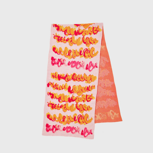 ジャガードマフラー「red gradation brush1-mm2025」