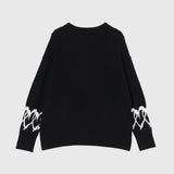 【HEART】 Bicolor Knit Cardigan　Black