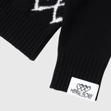 【HEART】 Bicolor Knit Pullover　Black