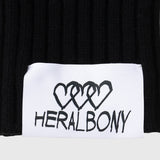 【HEART】 Bicolor Knit Cardigan　Black