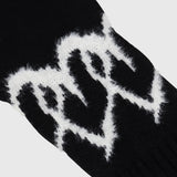 【HEART】 Bicolor Knit Cardigan　Black