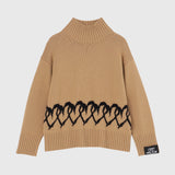 【HEART】 Bicolor Knit Pullover　Beige