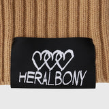 【HEART】 Bicolor Knit Cardigan　Beige