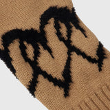 【HEART】 Bicolor Knit Cardigan　Beige