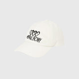 【HEART】Embroidered Logo Cap　White