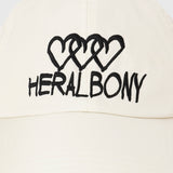 【HEART】Embroidered Logo Cap　White