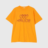 【HEART】Logo T-Shirt　Horizontal Triple Heart　Orange