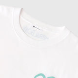 【HEART】Logo T-Shirt　Vertical Triple Heart　White