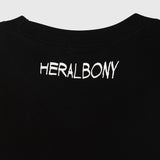 【HEART】Logo T-Shirt　Vertical Triple Heart　Black