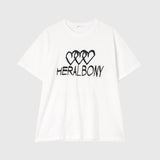 【HEART】Logo T-Shirt　Horizontal Triple Heart　White