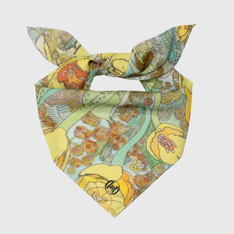 [In-store exclusive] Silk blend bandana "Mimosa"
