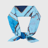 シルク混バンダナ「青い窓」