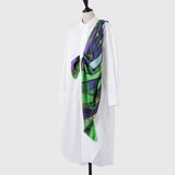 [Pre-order item | Delivery early to mid-November] Silk scarf "Forest Path - Blue Forest"