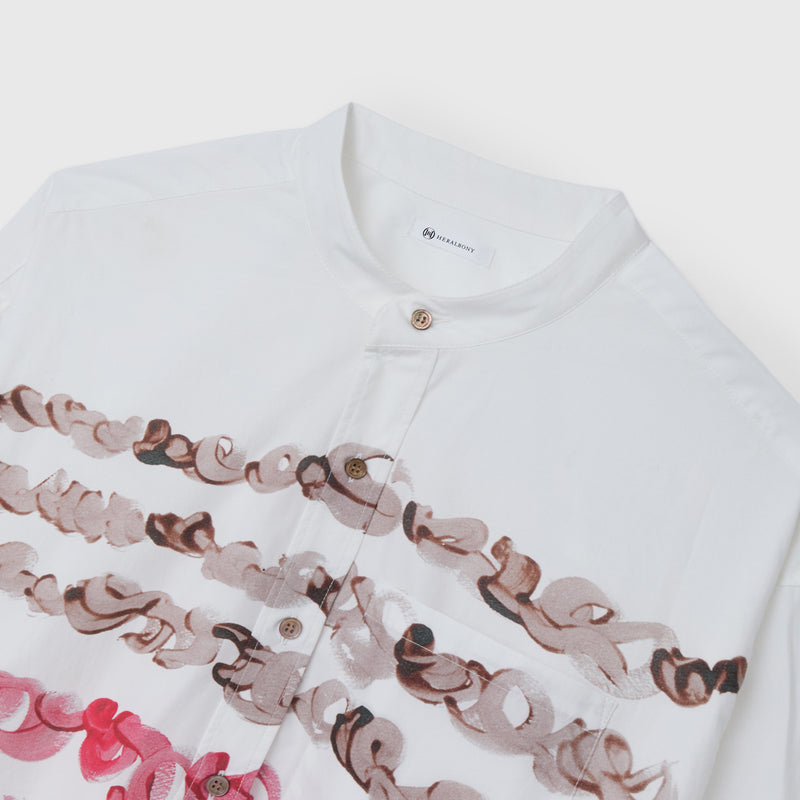 【予約商品｜12月下旬お届け】バンドカラーシャツ「brown brush-mm2025」