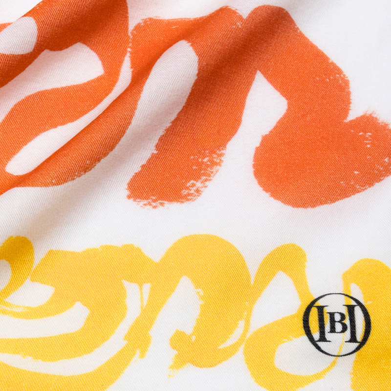 [In-store exclusive] Silk blend bandana "orange and yellow brush-mm2025"