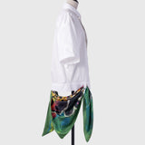 [Pre-order item | Delivery early to mid-November] Silk scarf "Forest Path - Blue Forest"