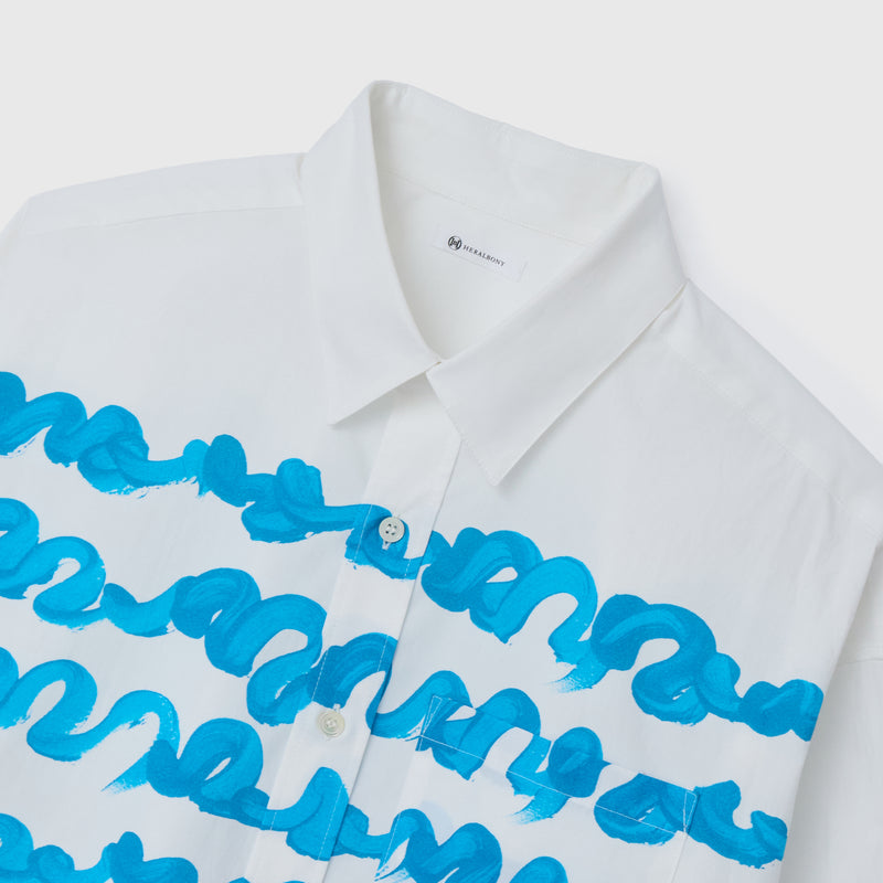 レギュラーカラーシャツ「blue brush-mm2025」