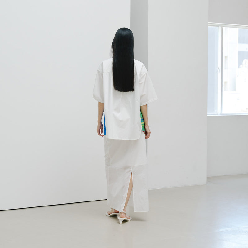 ￥【予約商品｜8月末〜9月上旬お届け】アートパネル半袖シャツ「タイトル不明 Blue」Shigaku Mizukami