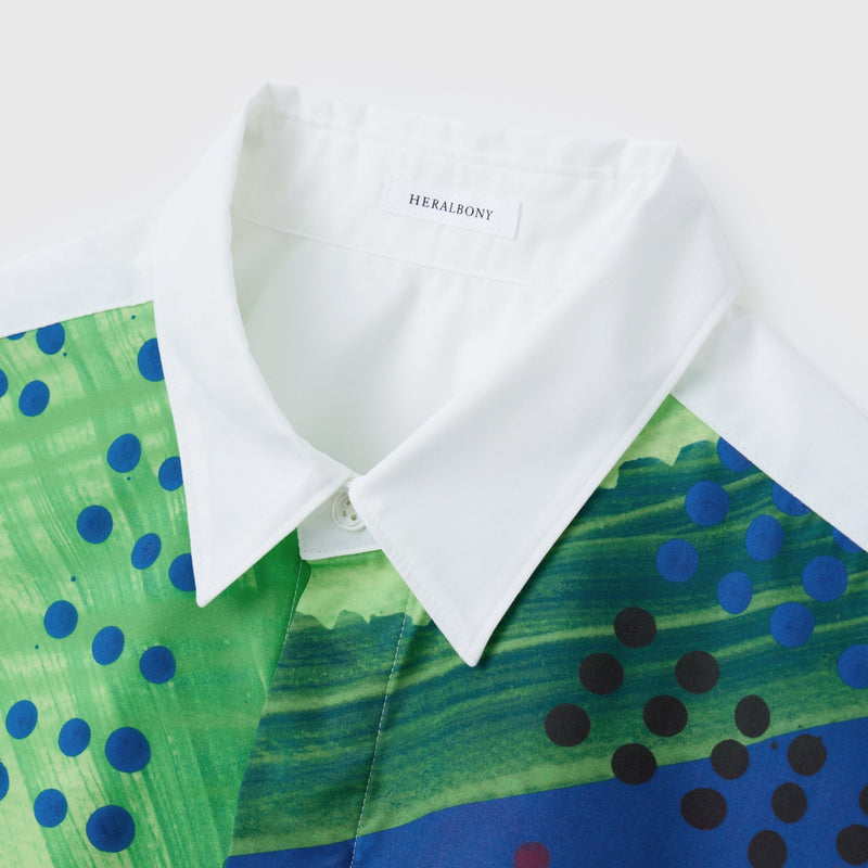 ￥【予約商品｜8月末〜9月上旬お届け】アートパネル半袖シャツ「タイトル不明 Blue」Shigaku Mizukami