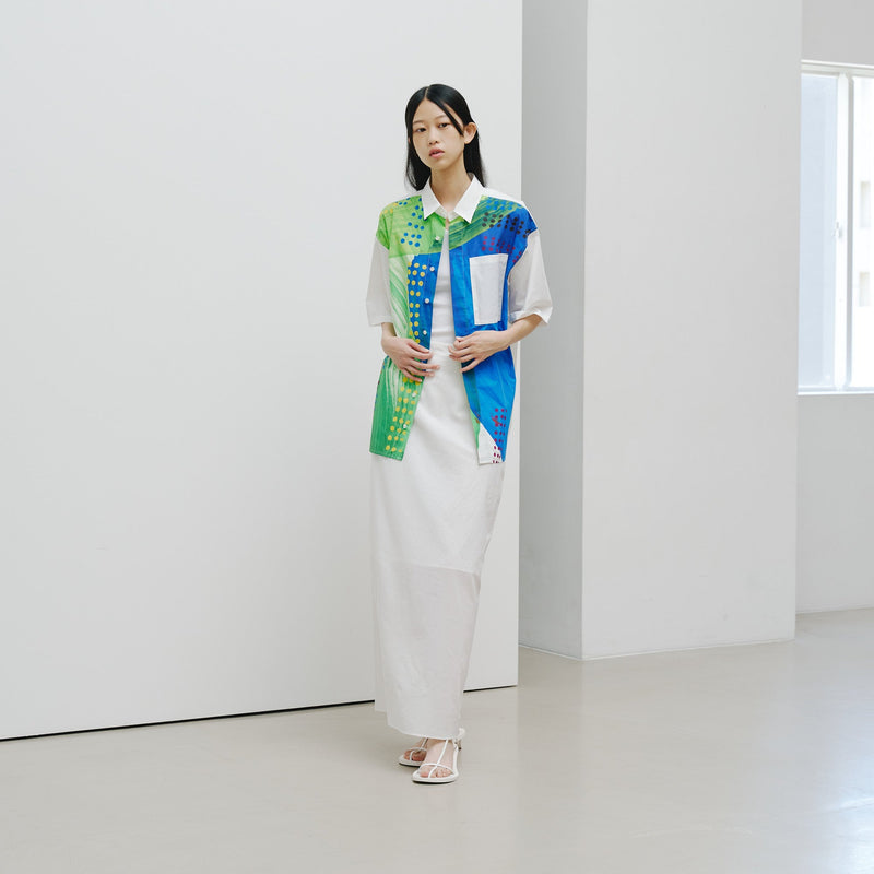 ￥【予約商品｜8月末〜9月上旬お届け】アートパネル半袖シャツ「タイトル不明 Blue」Shigaku Mizukami