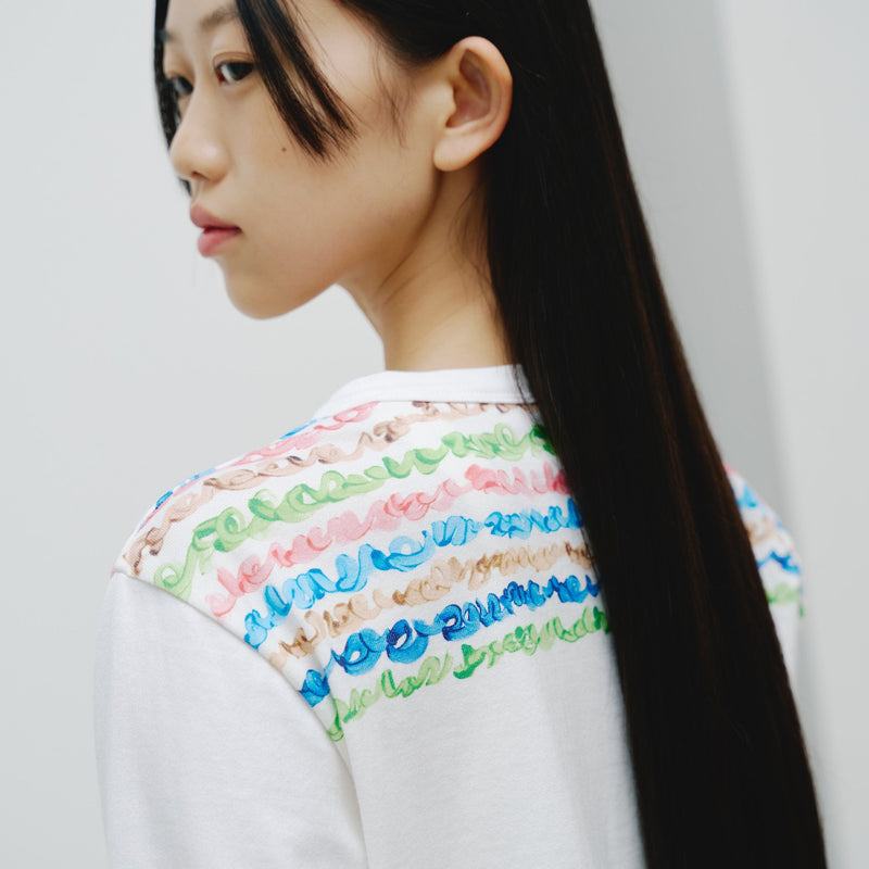 ￥【予約商品｜8月末〜9月上旬お届け】コットンカーディガン「colorful brush1 - mm2025」marina