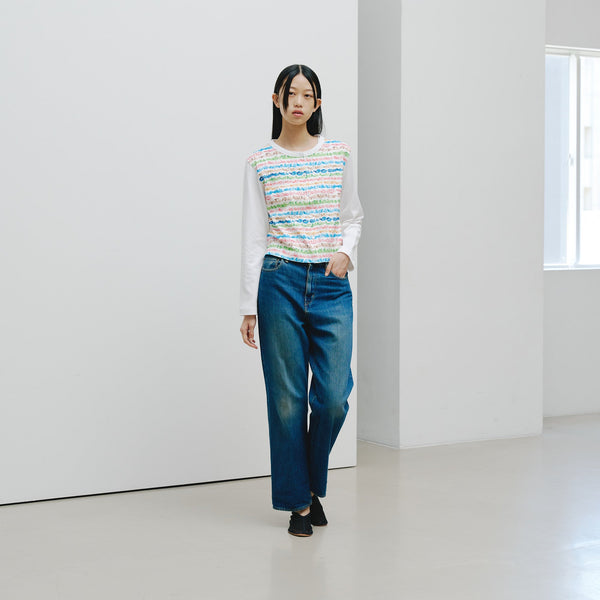 ￥【予約商品｜8月末〜9月上旬お届け】コットンカーディガン「colorful brush1 - mm2025」marina