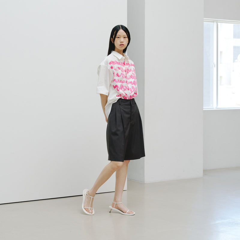 ￥【予約商品｜8月末〜9月上旬お届け】アートパネル半袖シャツ「pink - mm2024」marina