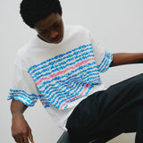 ￥【予約商品｜8月末〜9月上旬お届け】アートボーダーTシャツ「blue brush - mm2025」marina
