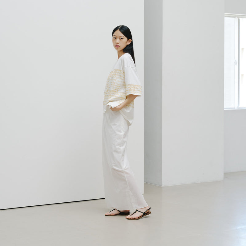 ￥【予約商品｜8月末〜9月上旬お届け】アートボーダーチュニックTシャツ「kin - mm2024」marina