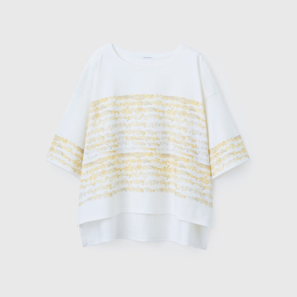 ￥【予約商品｜8月末〜9月上旬お届け】アートボーダーチュニックTシャツ「kin - mm2024」marina