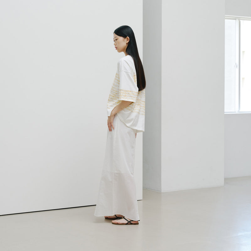 ￥【予約商品｜8月末〜9月上旬お届け】アートボーダーチュニックTシャツ「kin - mm2024」marina