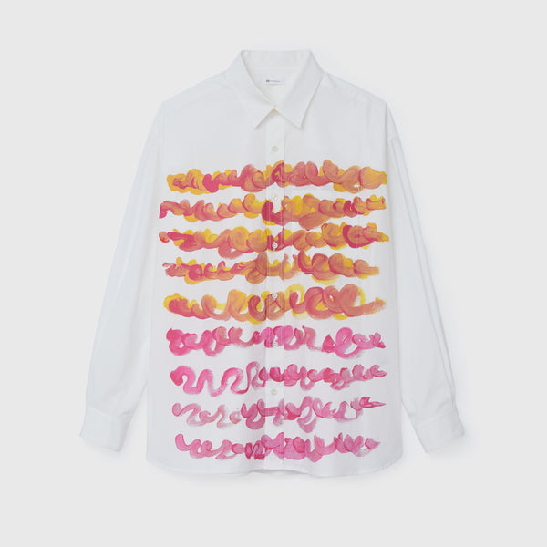 レギュラーカラーシャツ「red gradation brush1-mm2025」