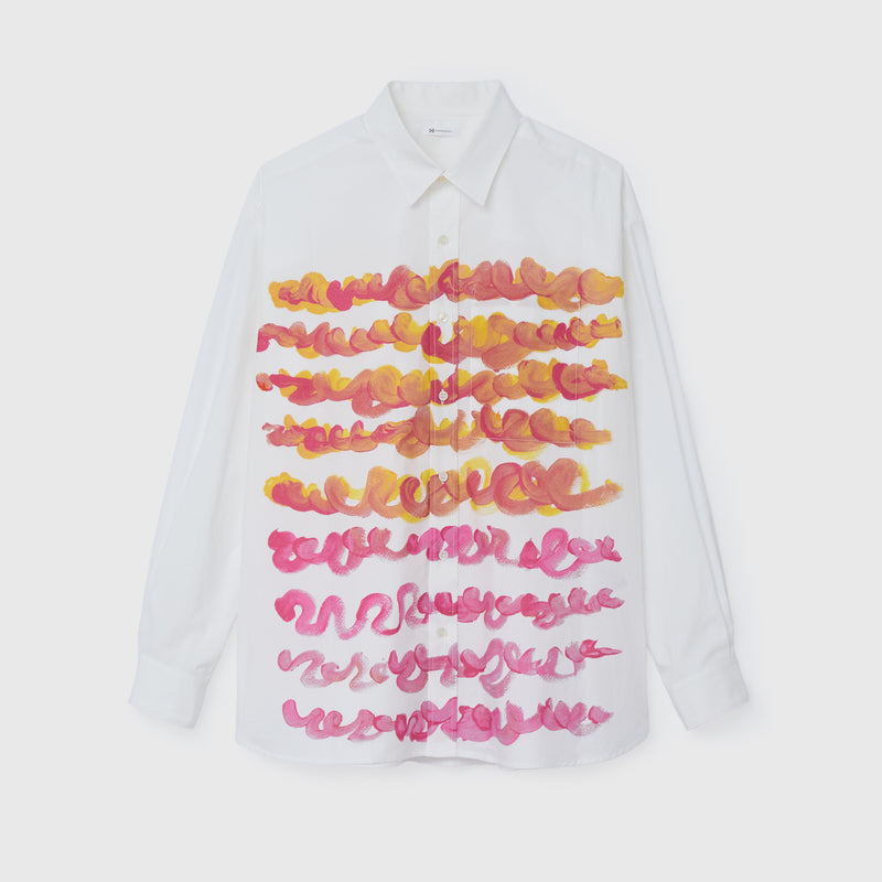 レギュラーカラーシャツ「red gradation brush1-mm2025」