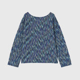 ￥【予約商品｜9月下旬お届け】Color Stripe Boatneck Long-Sleeve Top (Art-Inspired)「夜景」Kaoru Iga