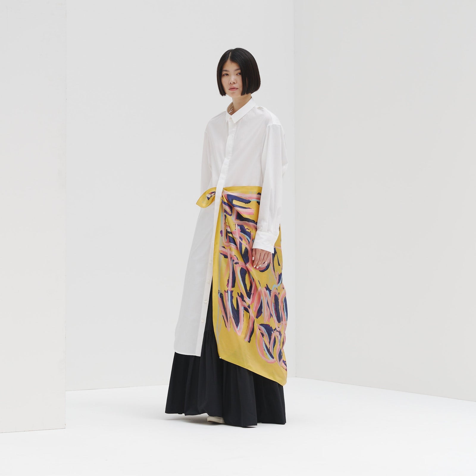 スカーフループ付きシャツワンピース – HERALBONY