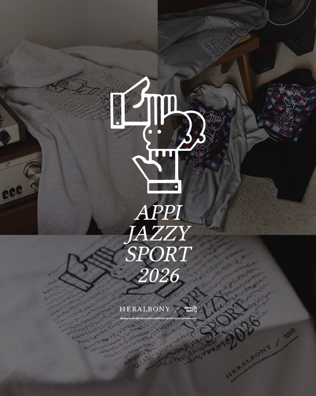 HERALBONY × APPI JAZZY SPORT コラボレーションアイテム予約開始 HERALBONY × APPI JAZZY SPORT コラボレーションアイテム予約開始