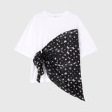 【予約商品｜8月上旬お届け】スカーフコンビドレープT「（無題）（丸）」ホワイト