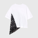 【予約商品｜8月上旬お届け】スカーフコンビドレープT「（無題）（丸）」ホワイト