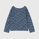 【予約商品｜9月下旬お届け】Color Stripe Boatneck Long-Sleeve Top (Art-Inspired)「夜景」