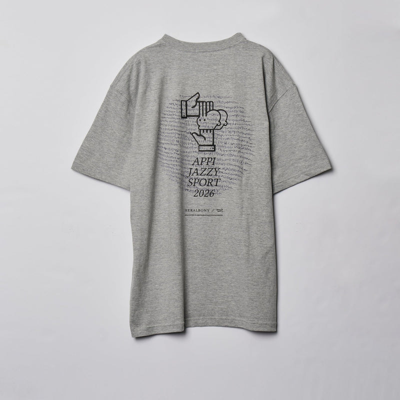 【美品】HERALBONY ヘラルボニー marina-moji003 シャツ APPI JAZZY SPORT｜HERALBONY】 限定Tシャツ「marina-moji003」