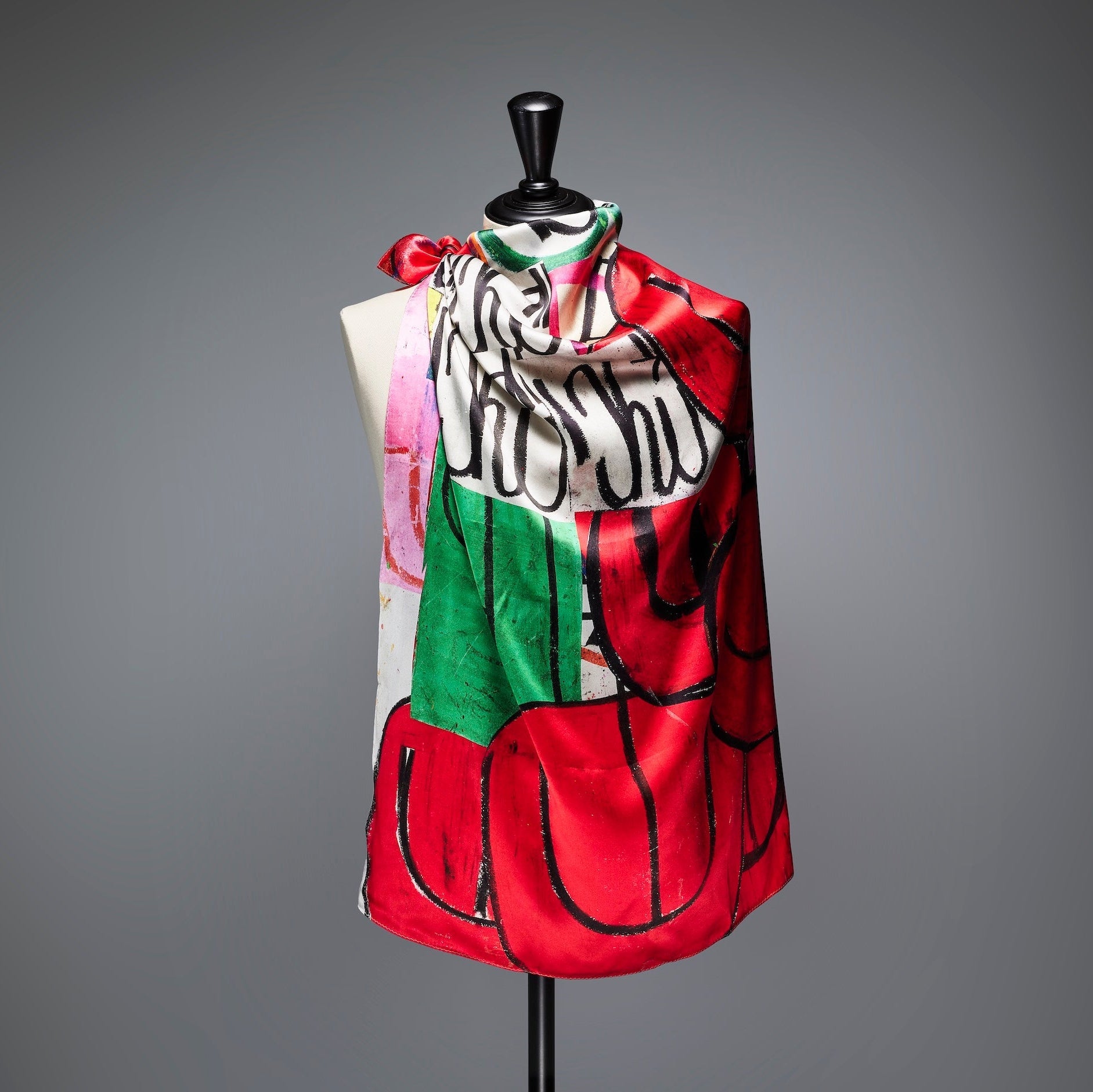 シルクサテンスカーフ「（無題）（青）」（Paris Edition） – HERALBONY