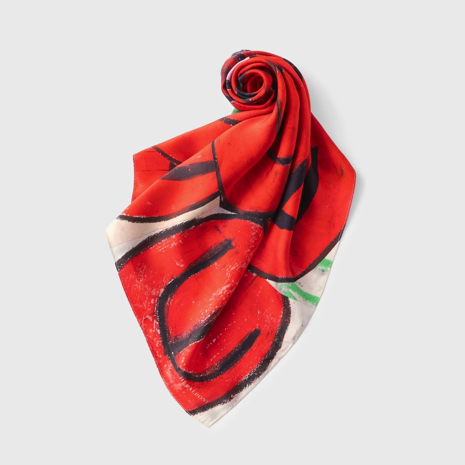 シルクサテンスカーフ「apples」（Paris Edition） – HERALBONY