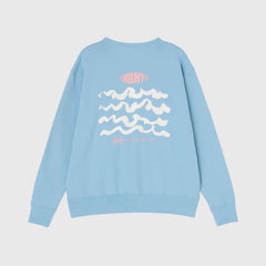 ￥Art Print Crewneck Sweatshirt「red brush1-mm2025」marina